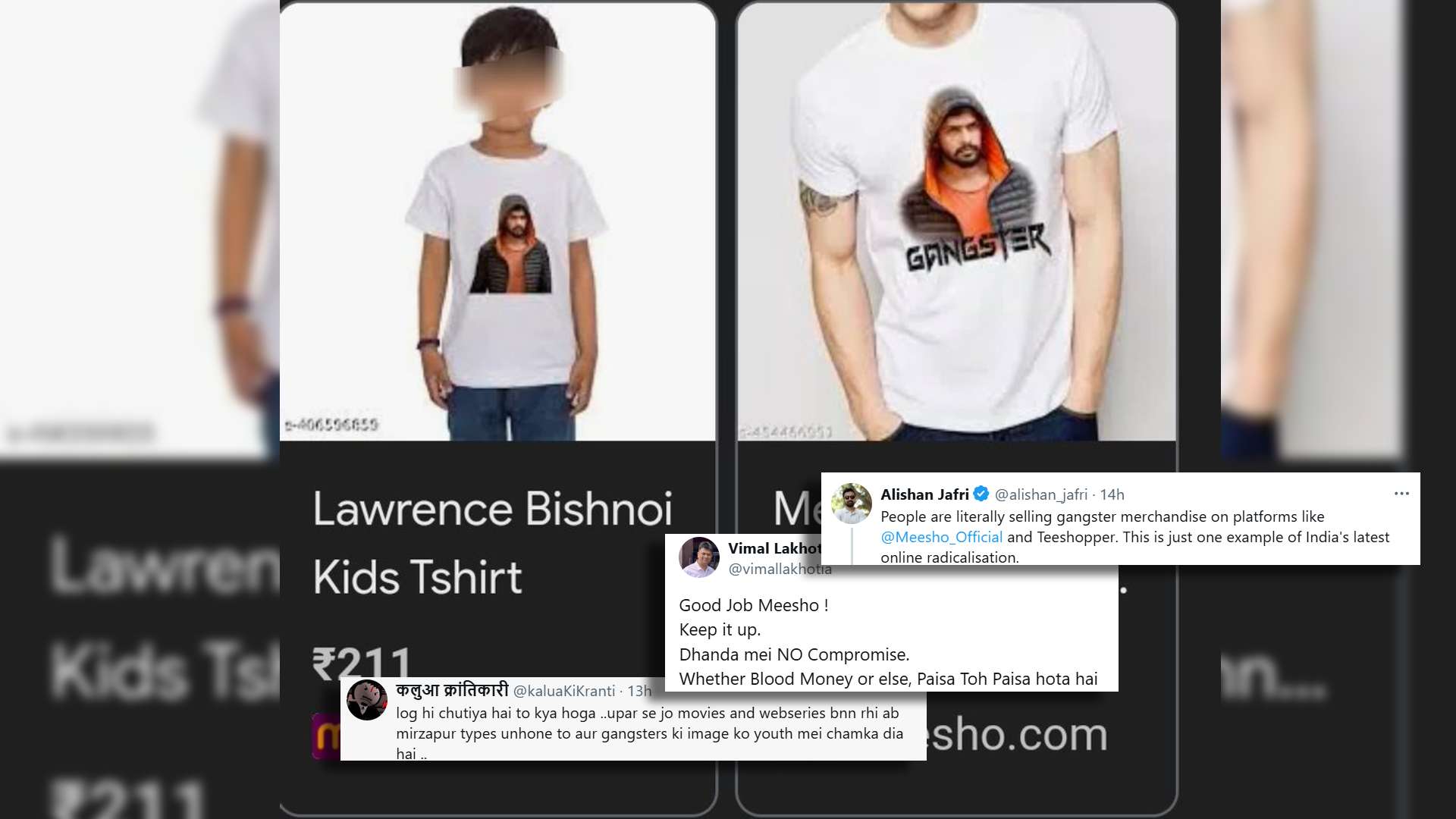 Gangster Lawrence Bishnoi And Durlabh Kashyap T-Shirts Flood Meesho; Internet Slams The E-Commerce Startup